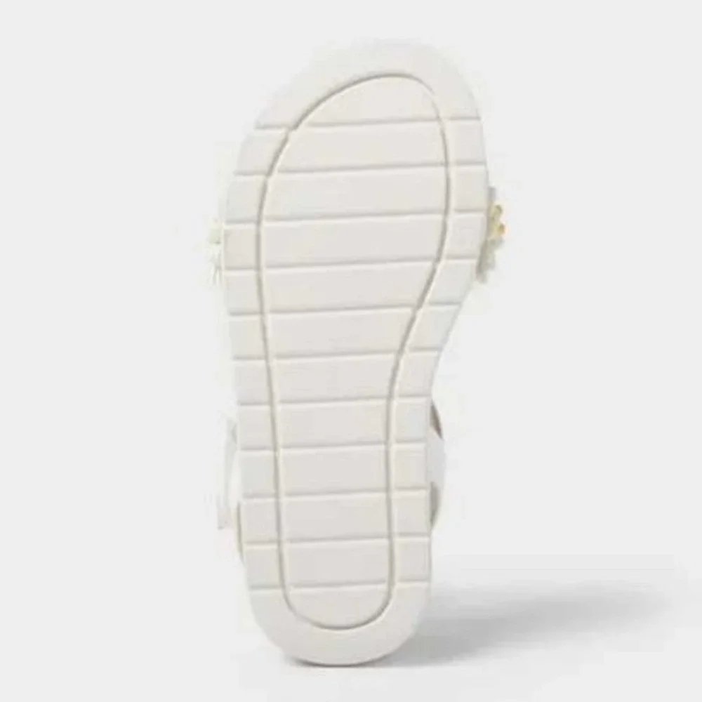 Baby Girl Sandals Cat & Jack Abbie Daisy White Size 6 New With Tags